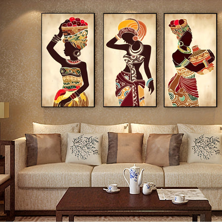 3 pcs Canvas African Modern Art