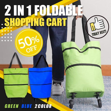 2 in 1 foldable shopping cart