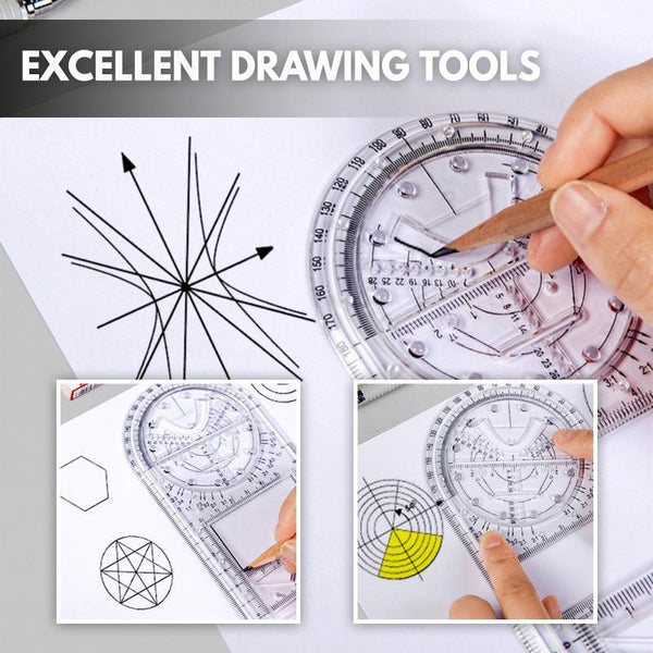 Multifunctional Geometric Rulers Drawing Tool Creative Arting